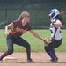 Dexter's Brooke Lupi tags out Pioneer's Rachel Menge at second base during the fifth inning of the district finals, Saturday June 1.
Courtney Sacco I AnnArbor.com 